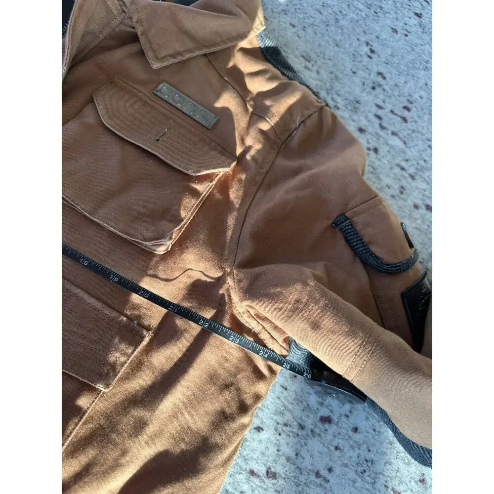 COOGI Brown tactical flight bomber herringbone trim and utility Jacket Men's XL